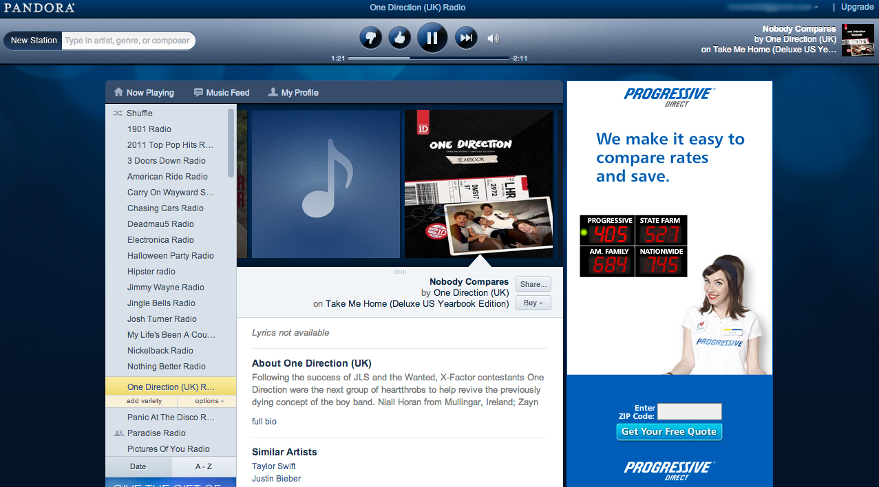 two months pandora radio